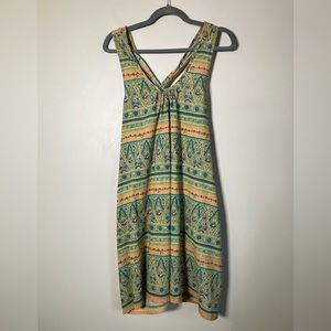 Vintage dress floral stripe sleeveless sundress Cotton Chintz pattern